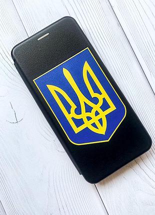 Чехол-книжка с рисунком для apple iphone 7 plus, iphone 8 plus черный :: тризуб украина (принт 256) 2