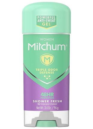 Дезодорант-антиперспирант гелевый mitchum triple odor defense shower fresh 96 г