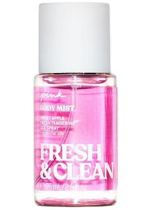 Парфумований спрей для тіла pink victoria's secret fresh & clean mini mist