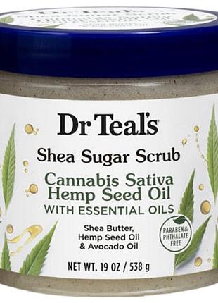 Цукровий скраб dr. teal's cannabis sativa hemp seed oil shea sugar scrub
