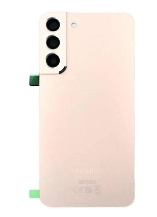 Задняя крышка samsung s906 galaxy s22 plus с стеклом камеры, розовый, оригинал, gh82-27444d
