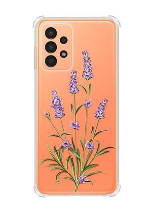 Чохол з потовщеними кутами на samsung galaxy a13 4g :: гілочки лаванди (принт 266)