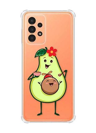 Чехол с утолщёнными углами на samsung galaxy a13 4g :: малыш авокадо (принт 309)