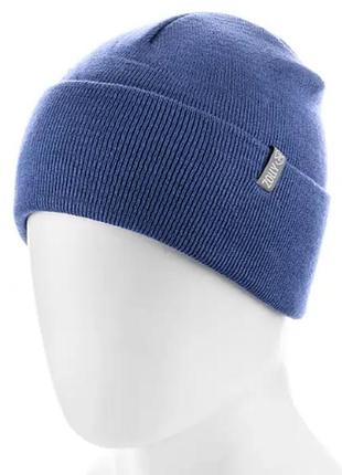 Мужская шапка двойная zolly мн569 56-59 синяя