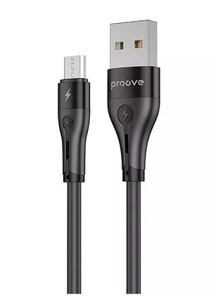 Кабель proove soft silicone micro usb 2.4a (1m) (black)