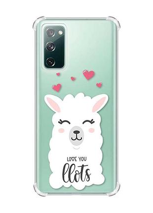 Чехол с утолщёнными углами на samsung galaxy s20 :: лама (принт 94)