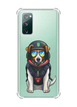 Чехол с утолщёнными углами на samsung galaxy s20 :: патрон (патриотический принт 4)