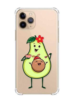 Чехол с утолщёнными углами на apple iphone 11 pro (5,8) :: малыш авокадо (принт 309)