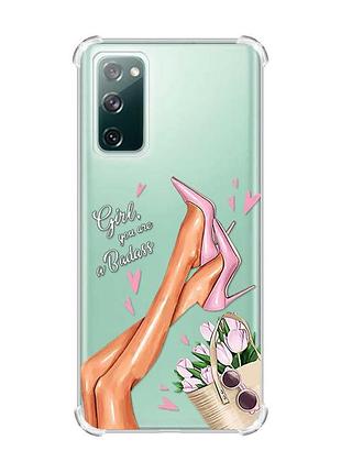 Чехол с утолщёнными углами на samsung galaxy s20 :: ножки (принт 62)