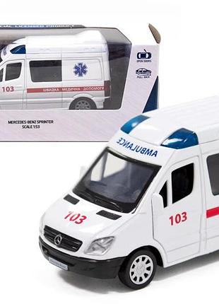 Автомодель - mercedes-benz sprinter швидка допомога 250295 в коробці technodrive