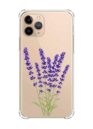Чохол з потовщеними кутами на apple iphone 11 pro (5,8) :: лаванда (принт 28)
