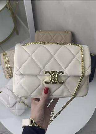 Женская сумка celine в расцветках, сумка селин, клатч селин, кросс боди, cross body, сумка через плечо молочный