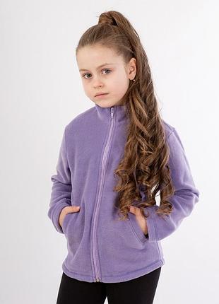 Кофта детская флисовая на молнии т.фиолетовый, 116