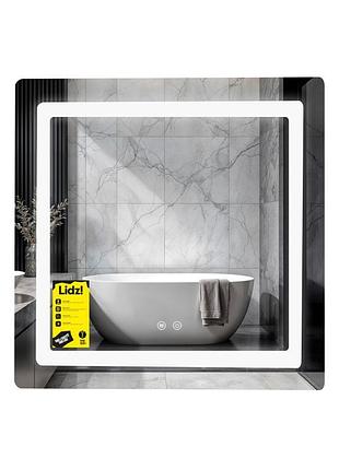 Дзеркало lidz kubis (ku2) 700х700 з led-підсвічуванням touch, з антизапотіванням, з димером, рег. яскравості ldku70070049288