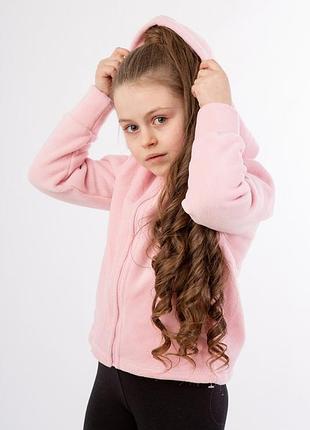 Кофта детская флисовая на молнии св.розовый, 116
