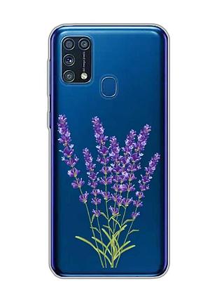 Прозорий чохол на samsung galaxy m31 :: лаванда (принт 28)