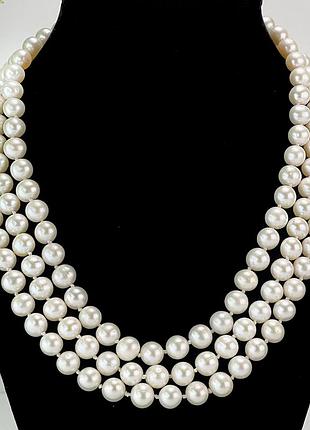 Намисто молочні перлини siena довжина 160 см намистинка 8 мм fashion jewelry