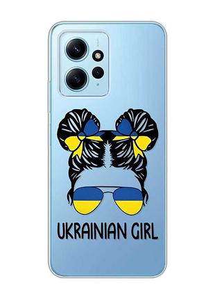 Прозрачный чехол на xiaomi redmi note 12 4g :: украинская девушка (принт 113)