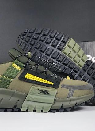 Осенние мужские кроссовки reebok zig kinetica edge хаки