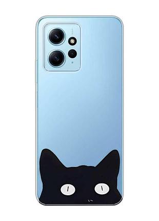 Прозрачный чехол на xiaomi redmi note 12 4g :: кошечка (принт 119)
