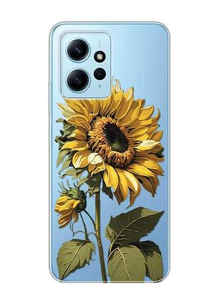 Прозрачный чехол на xiaomi redmi note 12 4g :: подсолнечник (принт 274)