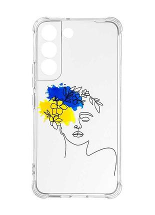 Чехол с утолщёнными углами на samsung galaxy s22 :: украинка арт (принт 3)