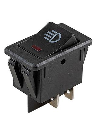 Переключатель противотуманок с подсветкой 12v квадратный red 22*38*20мм 35a