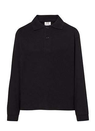 Детская тенниска-поло с длинным рукавом jhk kid ls unisex polo черный, 7-8