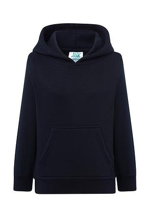 Детская кенгурушка толстовка с капюшоном jhk kid kangaroo unisex sweatshirt темно-синий, 9-11