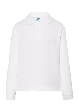 Детская тенниска-поло с длинным рукавом jhk kid ls unisex polo белый, 3-4 года