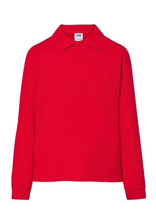Детская тенниска-поло с длинным рукавом jhk kid ls unisex polo красный, 3-4 года