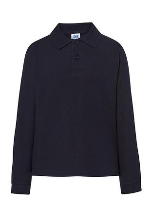 Детская тенниска-поло с длинным рукавом jhk kid ls unisex polo темно-синий, 5-6
