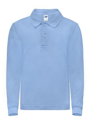 Детская тенниска-поло с длинным рукавом jhk kid ls unisex polo голубой, 9-11