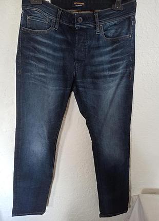 Синие стрейчевые джинсы jack &amp; jones @12