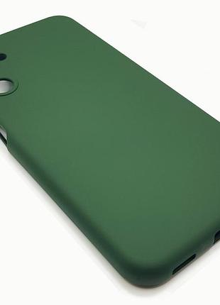 Матовий силіконовий чохол із мікрофіброю на samsung m34 зелений хакі