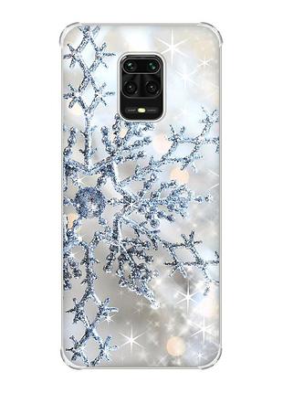 Чохол з потовщеними кутами на xiaomi redmi note 9 pro/ 9s/ 9 pro max :: сніжинка (принт 166)