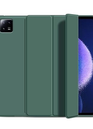 Чехол книжка flat для планшета xiaomi pad 6, pad 6 pro dark green