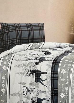 Комплект постільної білизни first choice flannel happiness green фланель 220-160 см зелений