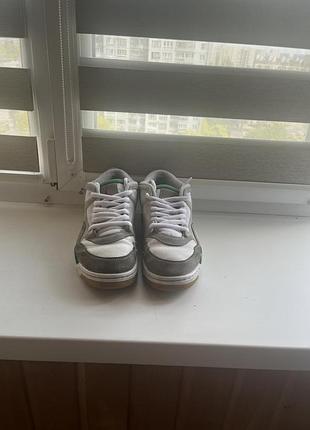 Кросівки чоловічі nike air, білі з зеленими вставками, шкіра+нубук), розмір 41( устілка 26см)
