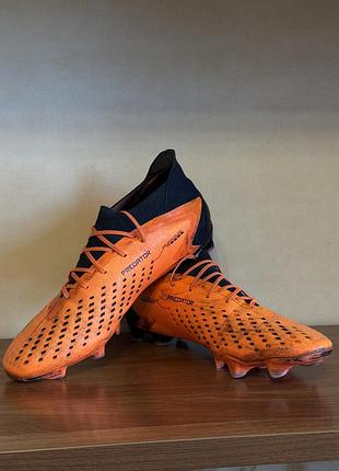 Бутси чоловічі adidas predator accuracy 1 fg professional помаранчево чорні 44 розмір оригінал