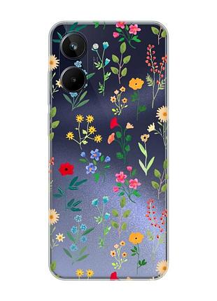 Прозрачный чехол на realme 10 4g :: цветочный фон (принт 269)