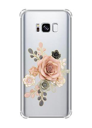 Чохол з потовщеними кутами на samsung galaxy s8 :: троянди (принт 275)