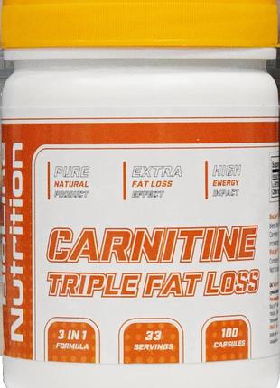 Жиросжигатель bioline carnitine triple fat loss 100 капсул