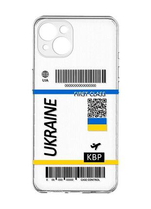 Прозрачный чехол с защитой камер на iphone 15 plus :: авиабилет украина (принт 262)