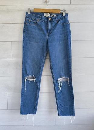 Укороченные зауженные джинсы new look eur 40 р.97 12 р. с необработанным краем/скинни/skinny/skiny