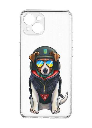 Прозрачный чехол с защитой камер на iphone 15 plus :: патрон (принт 4)
