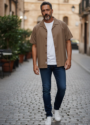 Рубашка jack &amp; jones (лен и хлопок), relaxed fit, новая