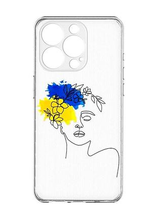 Чохол із захистом камери на iphone 15 pro :: українка арт (принт 3)