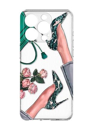 Чохол із захистом камери на iphone 15 pro :: туфельки і квіти (принт 225)
