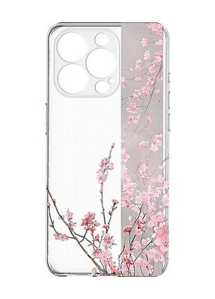 Чохол із захистом камери на iphone 15 pro :: сакура у цвіті (принт 286)